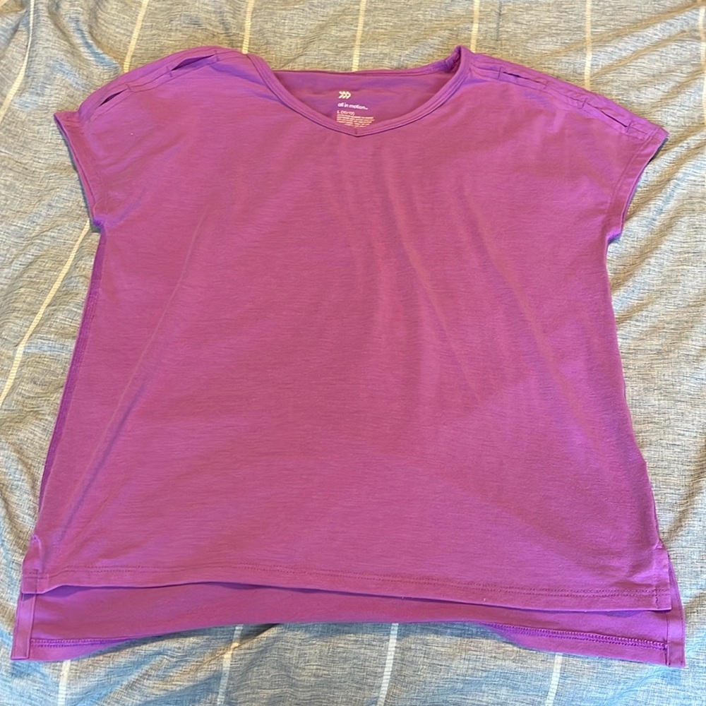 All in motion magenta athletic top. Size L in girls